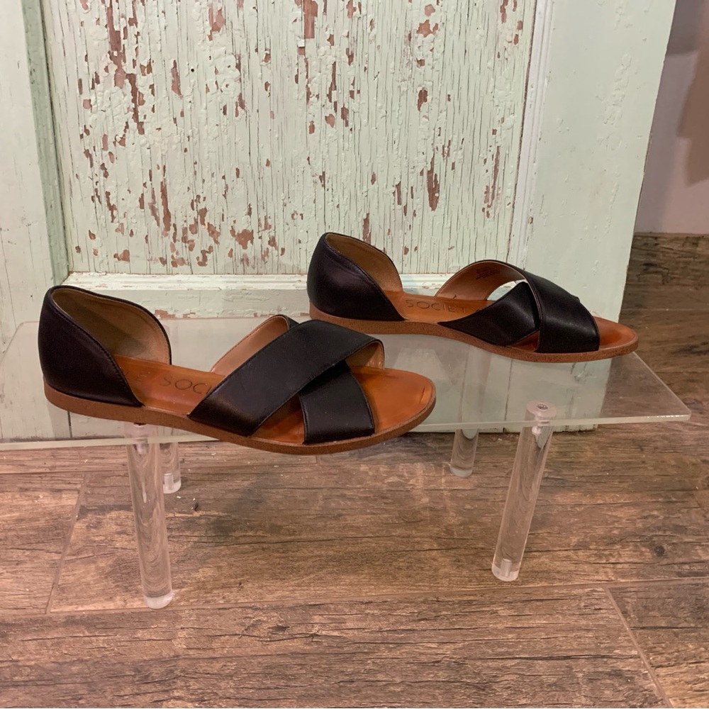 Women’s Sole Society black leather sandals size 6.5 Preloved good condition - Picture 2 of 6